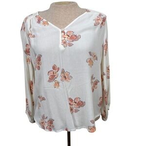 Liz Claiborne Floral Blouse‎ Top Long Sleeve Women's M